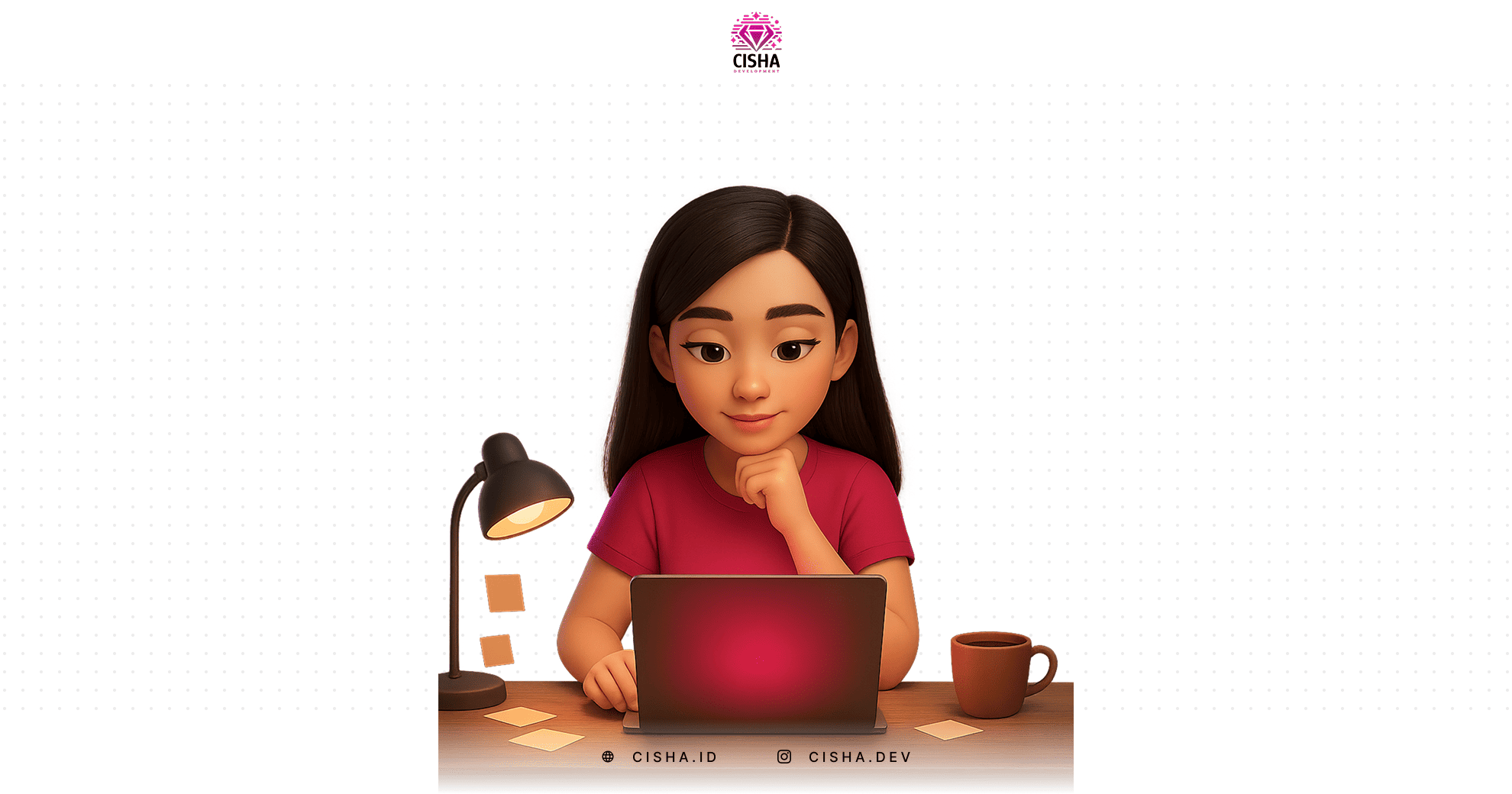 Maskot CISHA Developer menjelaskan tentang UX Writing: Kalimat Kecil, Dampak Besar di Dunia Digital